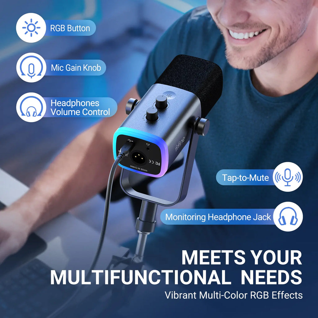 FIFINE AM8T NEO Adjustable Microphone Boom Arm with Stable Phone Holder for Live Streaming Podcasting Tiktok Gaming Recording Content Creation Voiceover Gaming Setup Multi-Functional Adjustable Arm Professional Creator Gear,Father'Sdaygifts