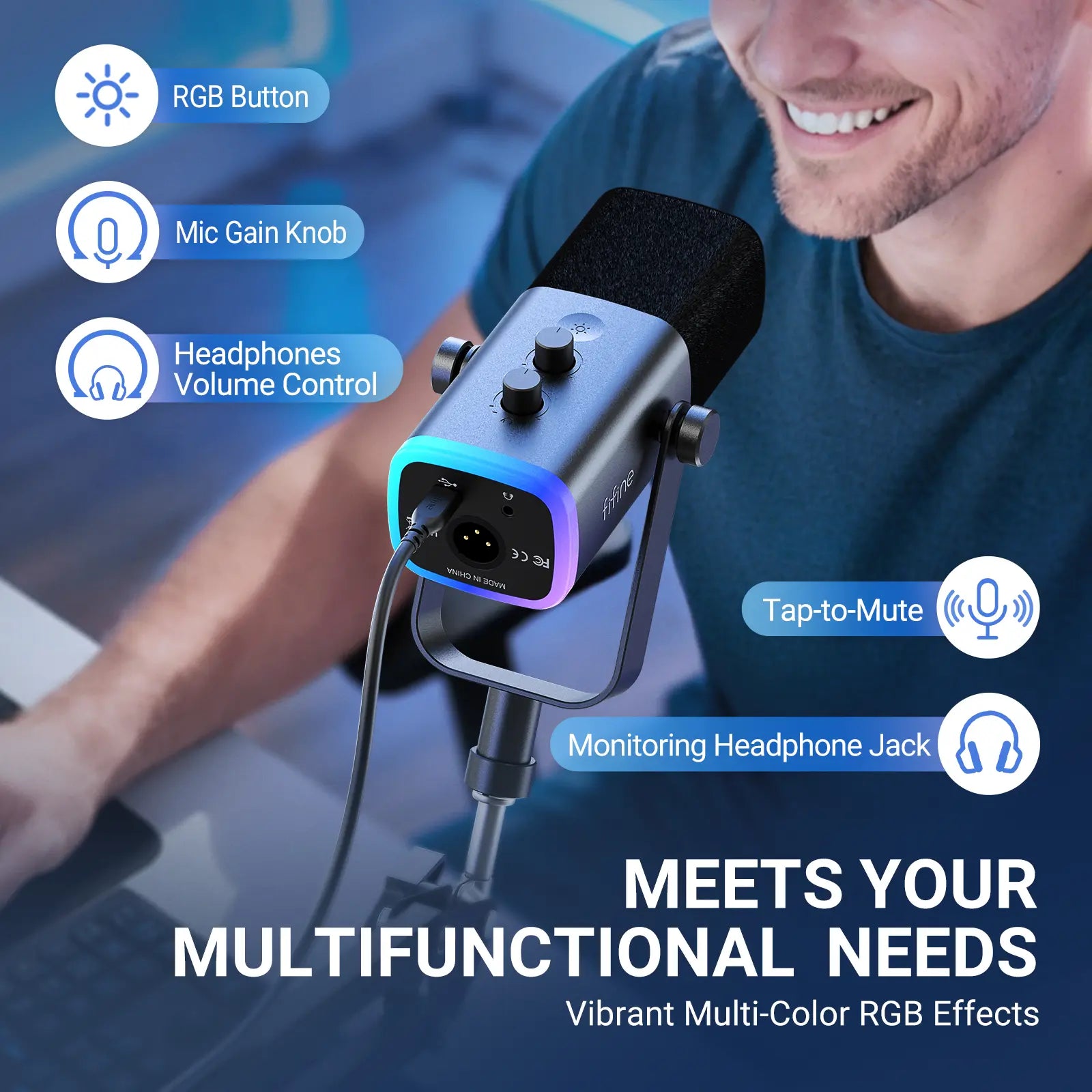 FIFINE AM8T NEO Adjustable Microphone Boom Arm with Stable Phone Holder for Live Streaming Podcasting Tiktok Gaming Recording Content Creation Voiceover Gaming Setup Multi-Functional Adjustable Arm Professional Creator Gear,Father'Sdaygifts