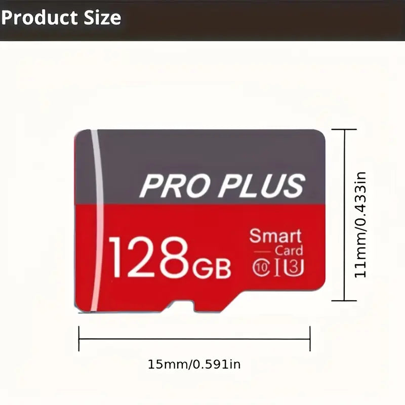 TF Card 128GB with Adapter, High Speed Memory Card, UHS-I C10 A1 Memory TF Card for Tablet/Mobile Phone/Camera/Car Audio/Game Console