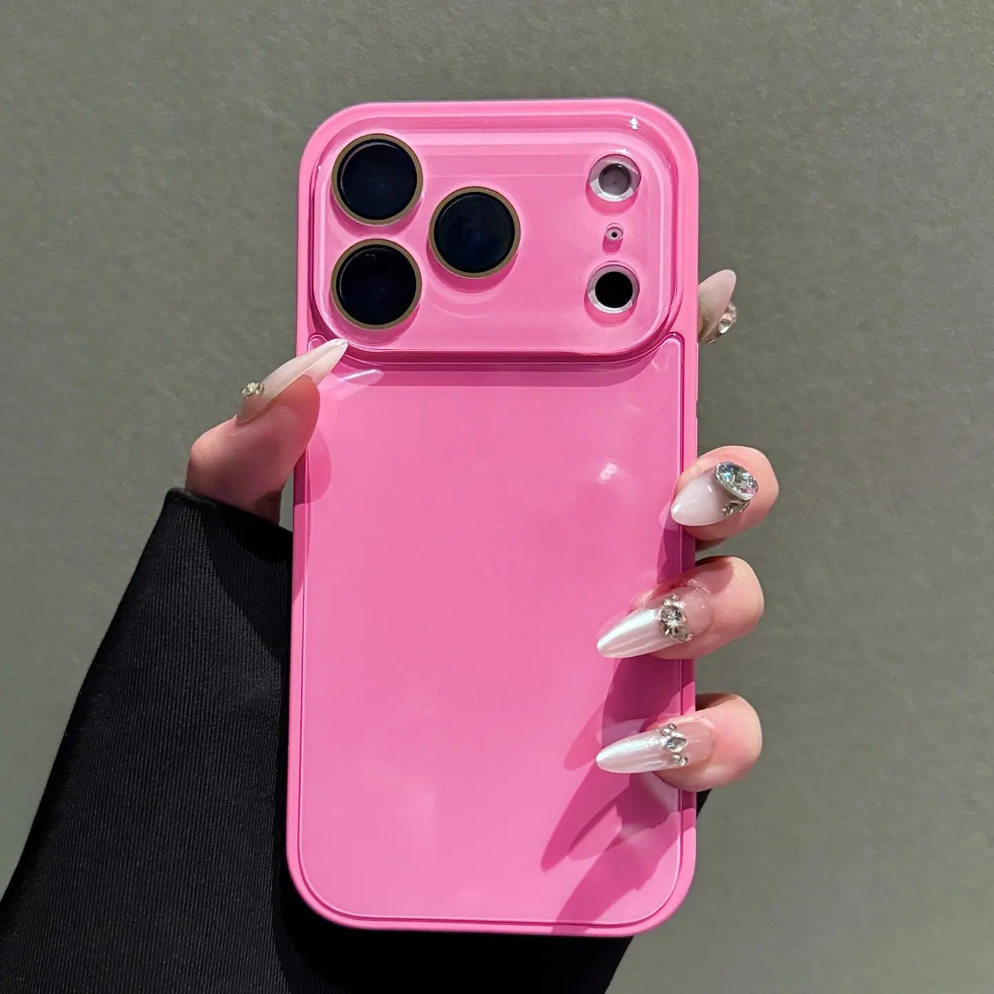 Candy Macaron Crystal Clear Iphone Case, Skin-Feel Soft TPU Bumper & Hard PC Back, Full Lens Protection, Cute Minimalist Pink & White, Compatible with Iphone 17/16/15/14/13 Pro Max Plus