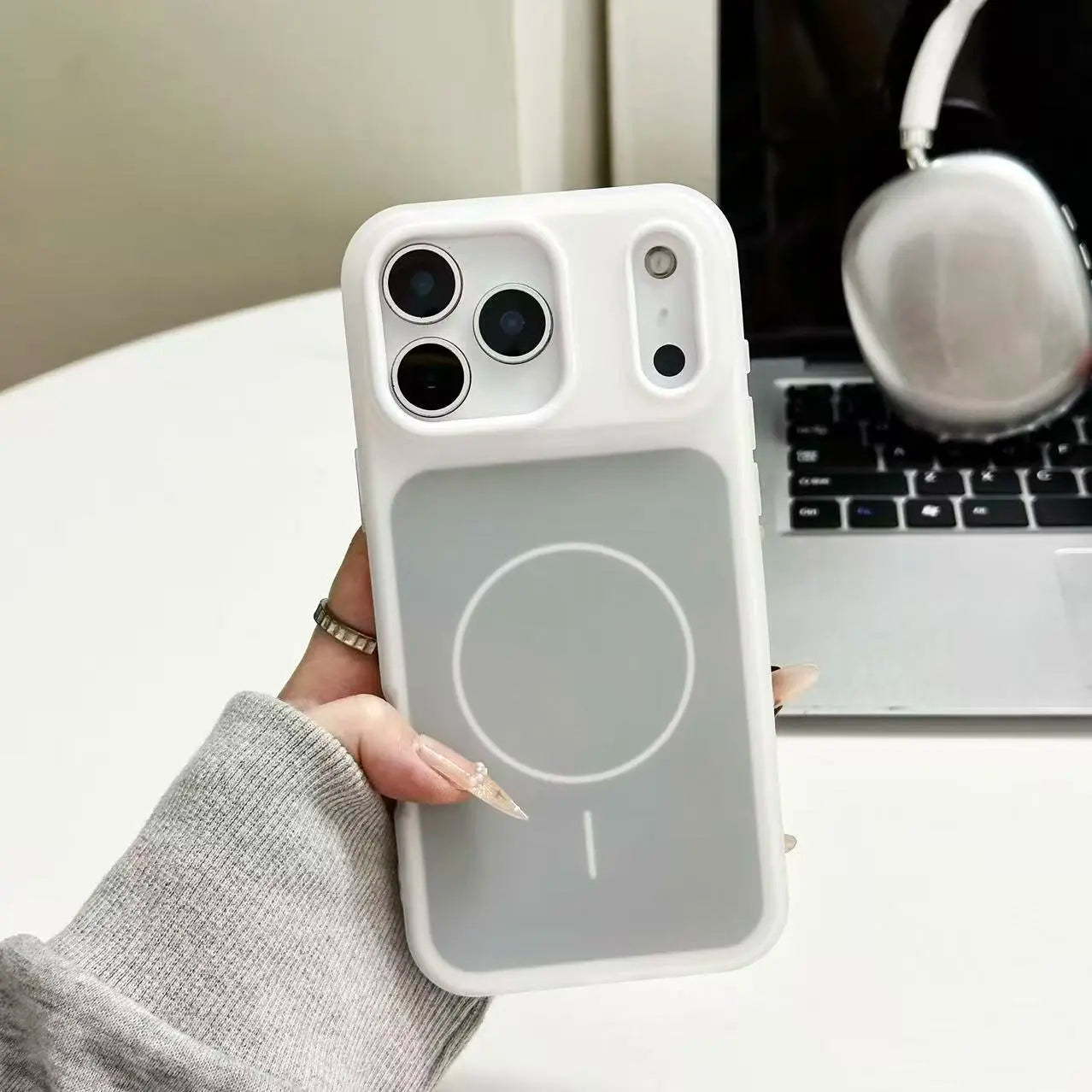HISTORYOO for Iphone 17 Pro Max Air 16 Pro 15 14 plus 13 12 11 Pro Magnetic (Not Strong) Defender 2 in 1 Dual Layer Jelly Soft Matte Clear Silicone + Candy Color-Blocking PC Hybrid Magsafe Wireless Charging Case Frosted Shockproof Bumper Luxury Back Cover
