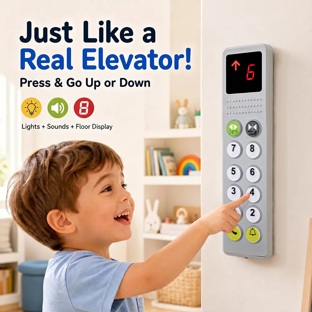 Elevator Activity Panel | Busy Board Toys, Travel Educational Toy, Sounds and Floor Display, Interactive Learning Toy for Boys Girls