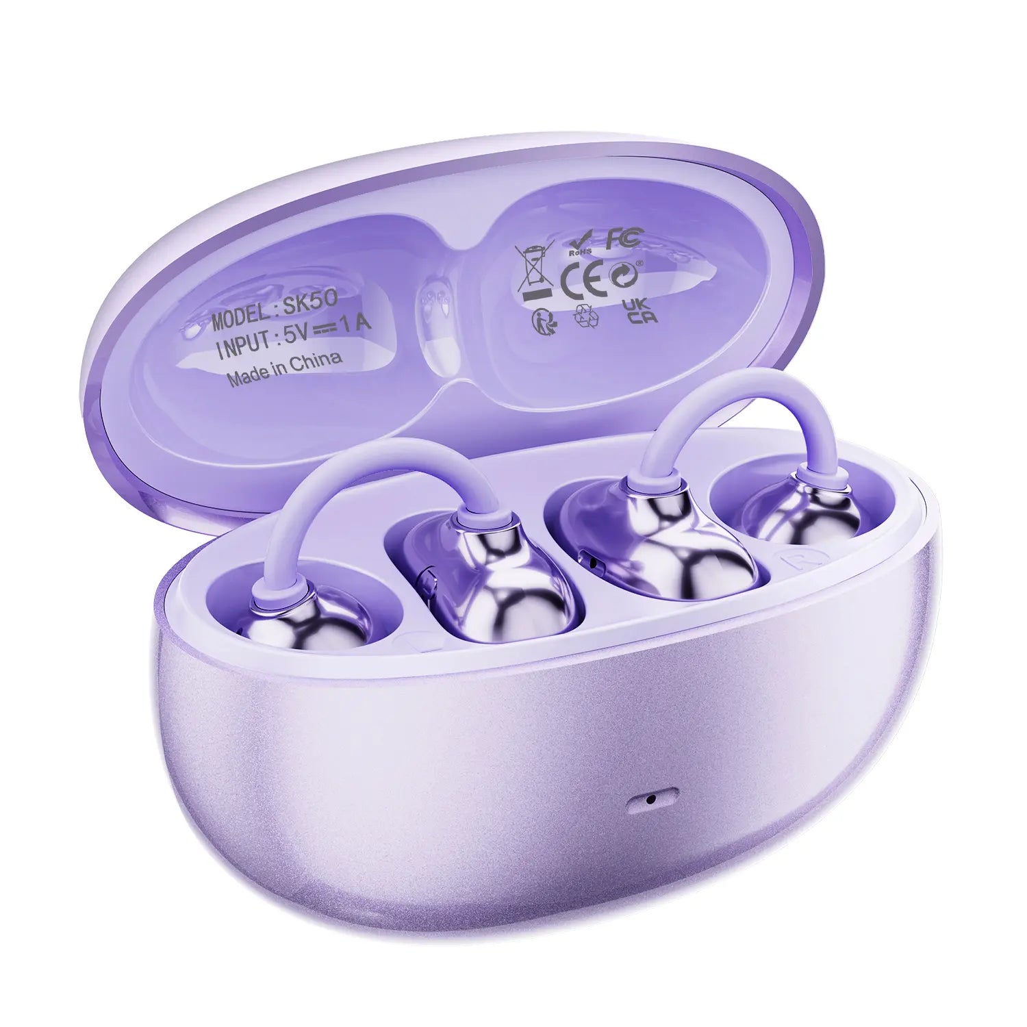 Open Ear Clip Headphones, Wireless Bluetooth 6.0 Headphones, Built-In Microphone and Ear Hook, Comfortable to Wear, High Fidelity Sound Quality Playback Time of 36 Hours, Perfect for Women'S Decoration Headphones Sk 50 for Sports and Fitness Tiktokshopspr
