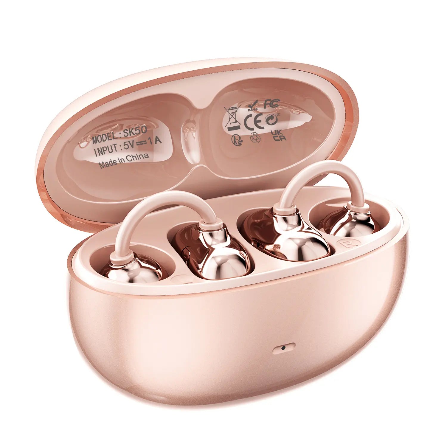 Open Ear Clip Headphones, Wireless Bluetooth 6.0 Headphones, Built-In Microphone and Ear Hook, Comfortable to Wear, High Fidelity Sound Quality Playback Time of 36 Hours, Perfect for Women'S Decoration Headphones Sk 50 for Sports and Fitness Tiktokshopspr