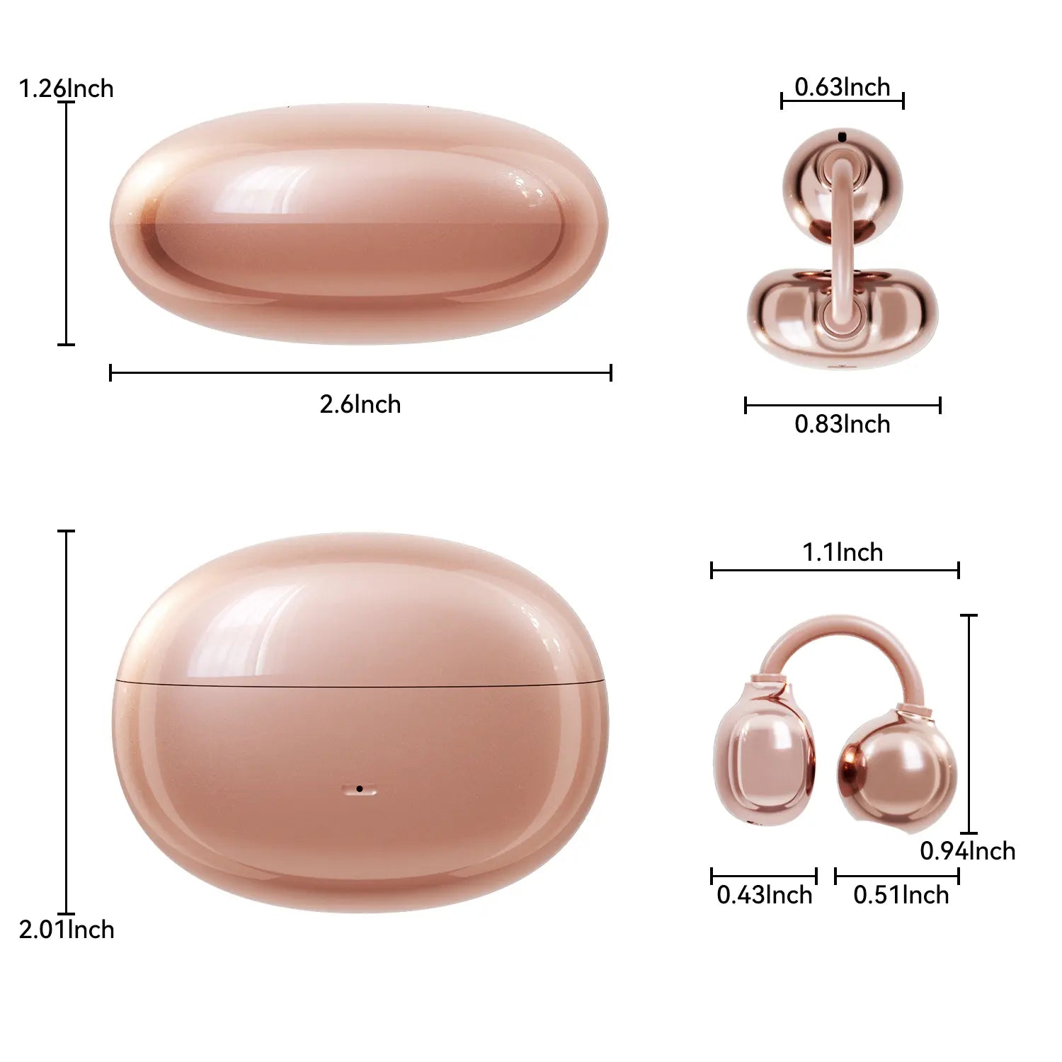 Open Ear Clip Headphones, Wireless Bluetooth 6.0 Headphones, Built-In Microphone and Ear Hook, Comfortable to Wear, High Fidelity Sound Quality Playback Time of 36 Hours, Perfect for Women'S Decoration Headphones Sk 50 for Sports and Fitness Tiktokshopspr