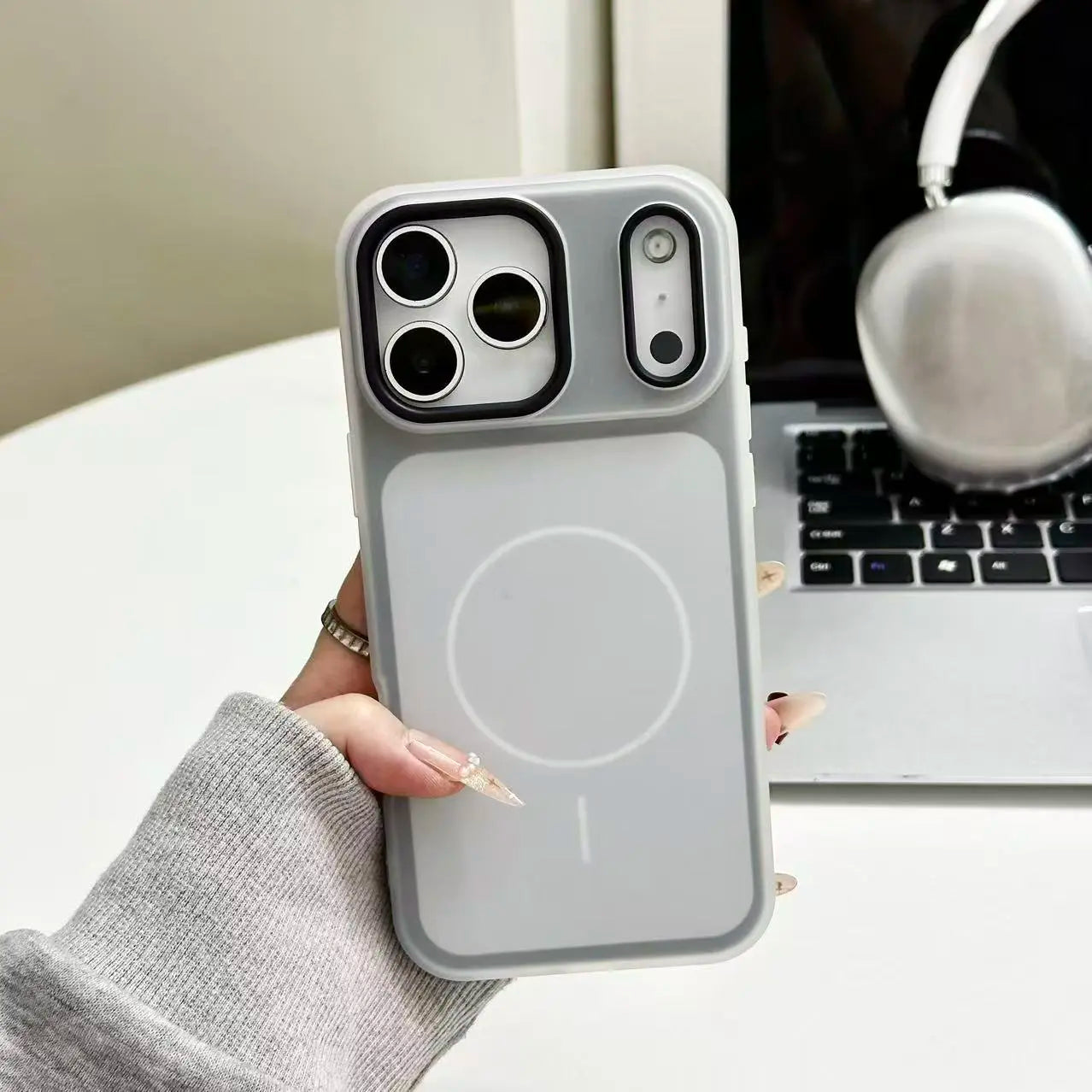 HISTORYOO for Iphone 17 Pro Max Air 16 Pro 15 14 plus 13 12 11 Pro Magnetic (Not Strong) Defender 2 in 1 Dual Layer Jelly Soft Matte Clear Silicone + Candy Color-Blocking PC Hybrid Magsafe Wireless Charging Case Frosted Shockproof Bumper Luxury Back Cover
