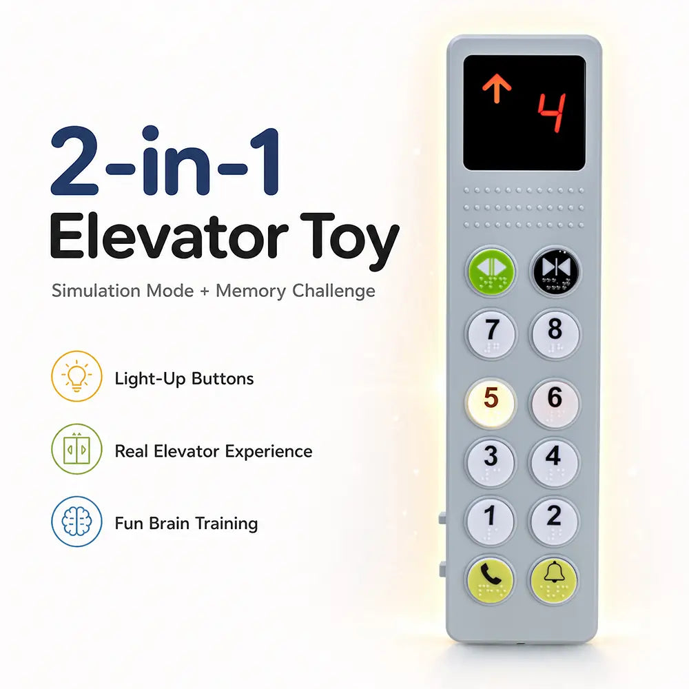 Elevator Activity Panel | Busy Board Toys, Travel Educational Toy, Sounds and Floor Display, Interactive Learning Toy for Boys Girls