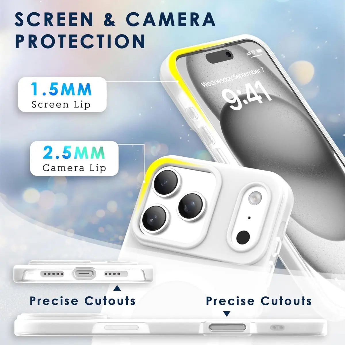 HISTORYOO for Iphone 17 Pro Max Air 16 Pro 15 14 plus 13 12 11 Pro Magnetic (Not Strong) Defender 2 in 1 Dual Layer Jelly Soft Matte Clear Silicone + Candy Color-Blocking PC Hybrid Magsafe Wireless Charging Case Frosted Shockproof Bumper Luxury Back Cover