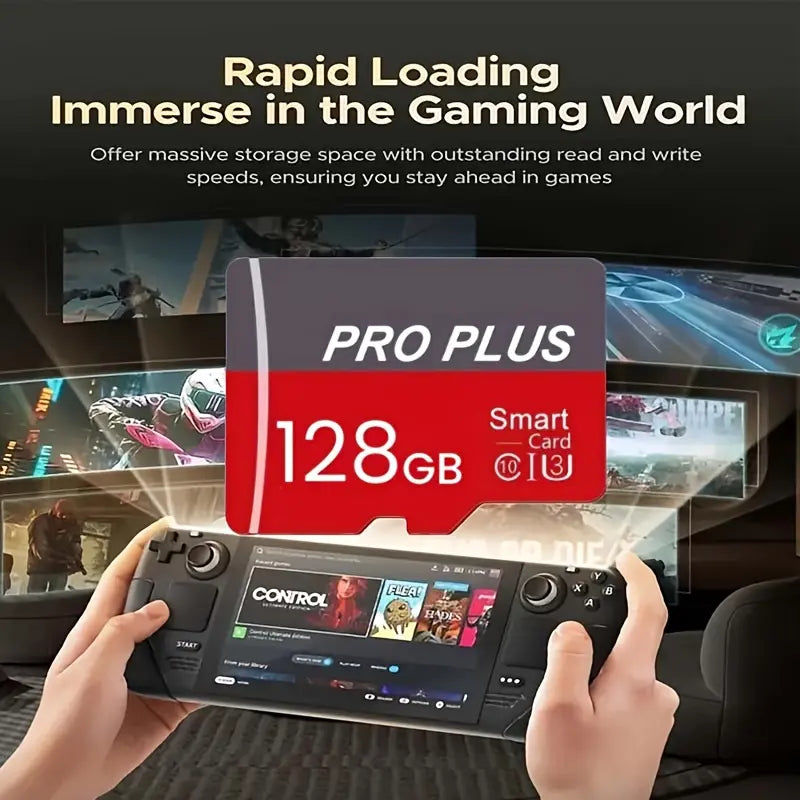 TF Card 128GB with Adapter, High Speed Memory Card, UHS-I C10 A1 Memory TF Card for Tablet/Mobile Phone/Camera/Car Audio/Game Console