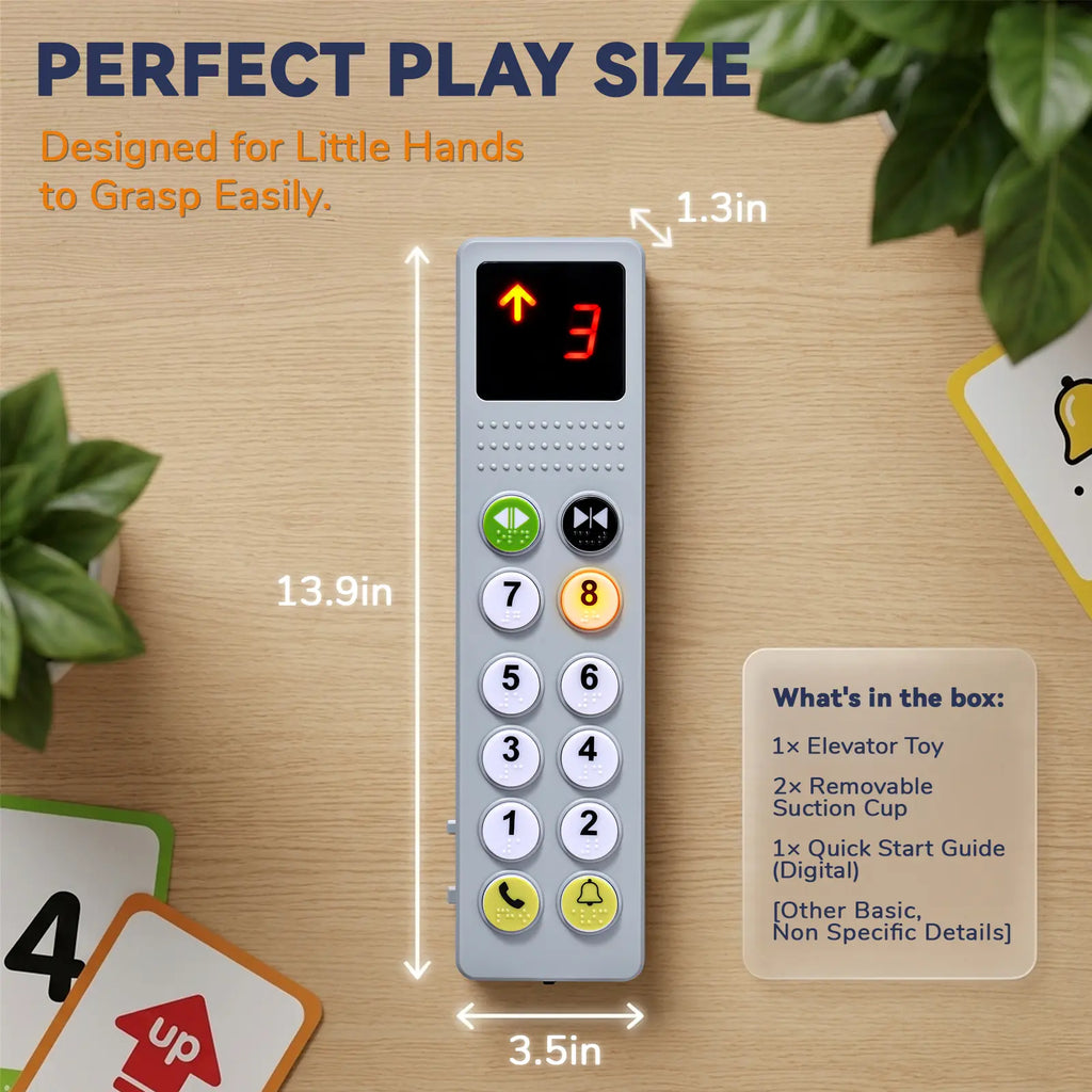Elevator Activity Panel | Busy Board Toys, Travel Educational Toy, Sounds and Floor Display, Interactive Learning Toy for Boys Girls