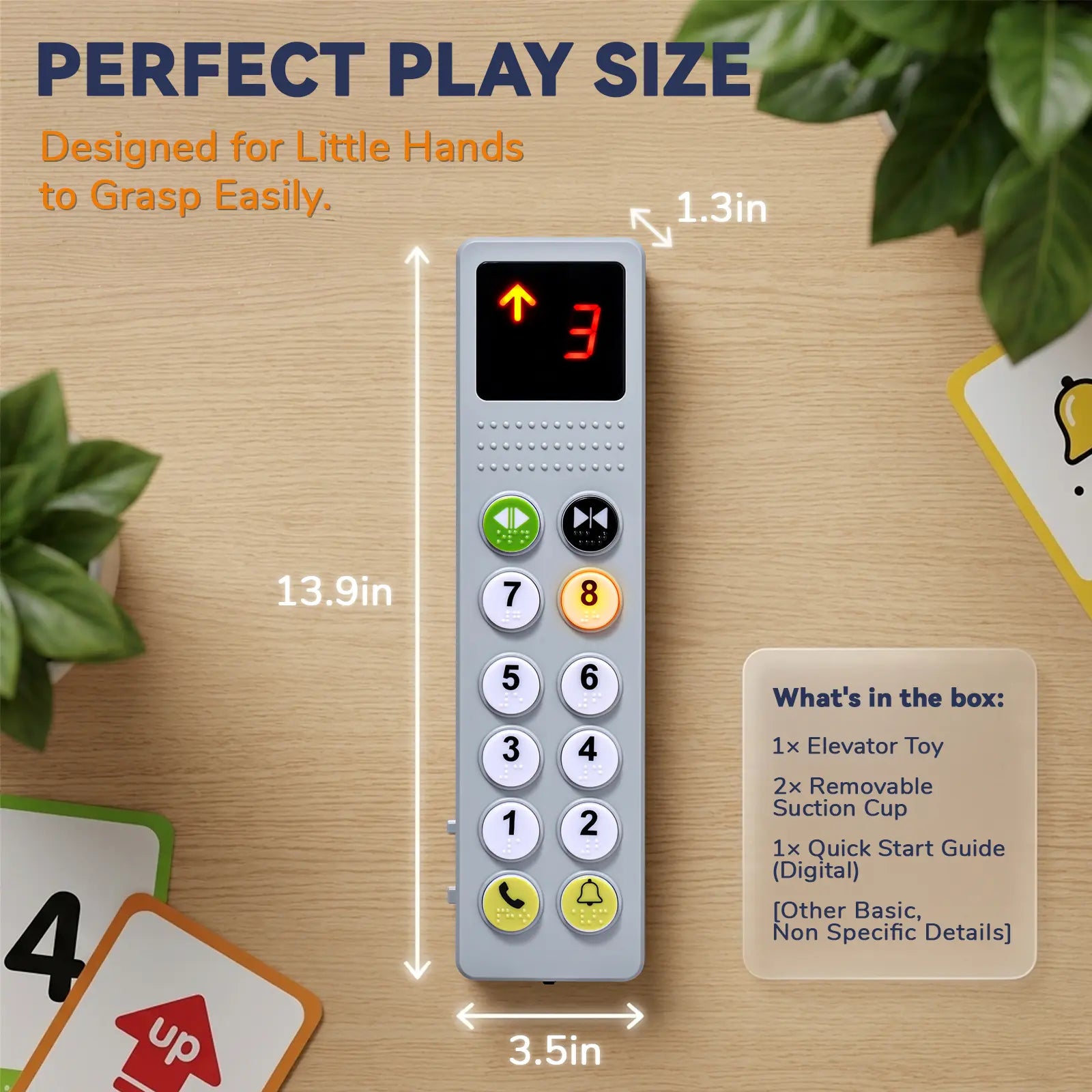 Elevator Activity Panel | Busy Board Toys, Travel Educational Toy, Sounds and Floor Display, Interactive Learning Toy for Boys Girls
